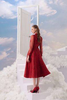 Luxury A-line Midi Dress For Party, Festive A-line Silk Dress, Red A-line Dress For Evening, Festive Evening A-line Midi Dress, Luxury Midi Length Wedding Dress, Elegant Red A-line Evening Dress, Luxury Silk A-line Evening Dress, Elegant Red A-line Dress, Chic Red A-line Evening Dress