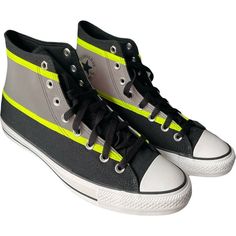 Unisex Sneakers M6.5 W8.5 Converse High-Top Shoe Hi-Vis Chuck Taylor All Star Black Lemon. Save On Shipping Cost By Making A Bundle Of 2 Or More Items Approximate Measurements In Photos New Without Original Box All Eyes On You. These Unapologetic Chucks Were Made For The Spotlight. We've Updated The Iconic High Top With A Neon-Trimmed, Reflective Panel That's Sure To Turn Heads. Heritage Features And Tonal Laces Bring Balance To Can't-Miss Colors And Materials. Be Seen. High Top Cotton Canvas Sh Gray Reflective Lace-up Sneakers, Casual Gray Sneakers With Reflective Details, Gray Converse Sneakers With Vulcanized Sole, Gray Slip-resistant High-top Sneakers, Gray Urban Converse Sneakers, Gray Lace-up Converse Sneakers, Black High-top Sneakers With Reflective Details, Gray Outdoor Sneakers With Vulcanized Sole, Casual High-top Lace-up Sneakers With Reflective Details