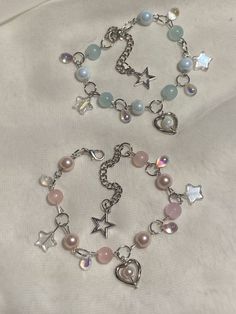 ⋆୨୧˚@laurencrnichx˚୨୧⋆ Charms, Bracelet, Beads, White