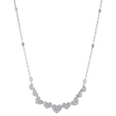 This luxuriously crafted Diamond Pave White Gold Heart Necklace Necklace is made with 14K white gold and Diamond Pave Hearts! Show your love with this beautiful and unique necklace! Diamond Pave White Gold Heart Necklace 14K white gold Diamonds: 2.50ct F/VS TW Diamond Pave Hearts SKU: 21899 302-M92104M-C0 White Gold Heart Necklace, White Gold Diamond Necklace, Necklace Diamond, Gold Diamond Necklace, Gold Heart Necklace, Unique Necklace, Necklace Necklace, Gold Heart, Vintage Diamond