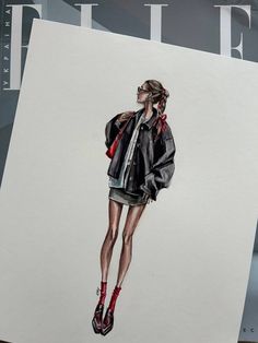 a drawing of a woman in high heels and a jacket on the cover of time magazine