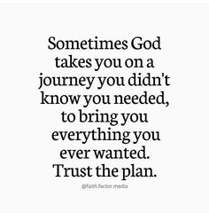 a quote that says sometimes god takes you on a journey you didn't know you need