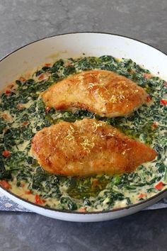 Chef John’s Chicken Florentine Spinach Florentine, Stovetop Recipes, Chicken Florentine Recipe, Chef John Recipes, Food Substitutions Healthy, Pan Fried Fish, Jeff Smith, Chicken Florentine, Recipes Italian