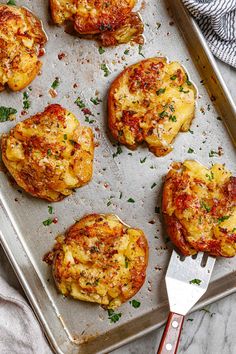 some food that is sitting on a pan