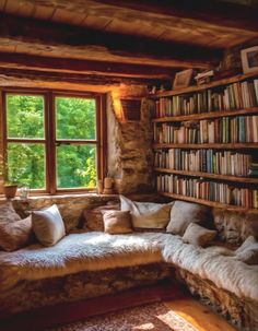 a living room filled with lots of books