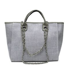 Brand Name: MR.YLLSShape: Casual ToteHandbags Type: Shoulder BagsTypes of bags: Shoulder HandbagsOrigin: CN(Origin)Main Material: CanvasClosure Type: zipperHardness: SOFTStyle: CasualLining Material: PolyesterOccasion: VersatileGender: WOMENPattern Type: SolidNumber of Handles/Straps: SingleInterior: Cell Phone PocketInterior: Interior Zipper PocketDecoration: ChainsItem Type: Handbags Chains Women, Canvas Beach Tote, Minimalist Tote Bag, Minimalist Tote, Handbags Luxury, Luxury Designer Handbags, Shoulder Chain, Casual Tote, Chanel Deauville Tote Bag