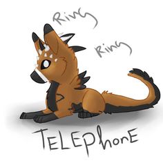 a drawing of a brown and black animal with the words river rings on it's chest