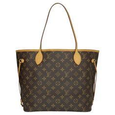 Louis Vuitton Neverfull MM in Monogram with Beige Interior 2014. This bag is in good condition. - Exterior Condition: Good condition. Light storage creasing to the canvas. Light surface rubbing to four base corners. General marking and leather wear around the vachetta cowhide trim and to the drawstring lace, cinch pulls. - Handles: Good condition. General wear to the edge inking/ glazing. Creases to the bases of the handles. Darkening, marks and surface wear to the vachette leather. - Interior Condition: Good condition. The textile interior is clean - shows pen marks and general wear. - Hardware Condition: Good condition. Shows signs of wear - surface scratches, gold fading to the D-rings and hook closure. Light tarnish wear to the zip pull. - Includes: No pouch. - Date Code: AH1134 - Meas Louis Vuitton Delightful, Textile Interior, Structured Shoulder, Beige Interior, Louis Vuitton Neverfull Mm, Leather Wear, Neverfull Mm, Vuitton Neverfull, Leather Interior