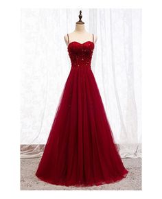 Shop burgundy slim long tulle formal dress with straps online. All instock with free shipping. Pro since 2009. Dark Red Grad Dresses, Year 12 Formal Dresses Australia, Slim Prom Dresses, Red Ball Dress, Red Flowy Dress, Tulle Formal Dress, Matric Dance Dresses, Burgundy Formal Dress, Formal Dresses Australia