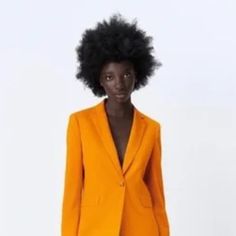 Beautiful Lightweight Blazer In Orange/Yellowish Color. Has A Bit Of Stretch And Is Fitted. Perfect For Any Season. Vicose Blend Classic Orange Blazer For Workwear, Classic Orange Blazer For Work, Fall Orange Single Breasted Blazer, Orange Single-breasted Blazer For Fall, Orange Fall Blazer For Office, Fall Orange Blazer For Office, Fall Orange Office Blazer, Yellow Fall Blazer, Casual Orange Blazer For Work