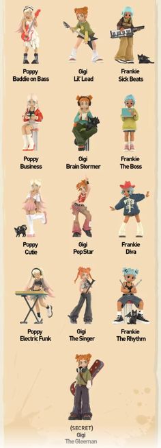 a poster with many different types of characters