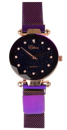 Dazzling Magnetic Purple Bracelet Watch from The Purple Store! Trendy Party Watches, Party Watches With Bracelet Strap And Round Dial, Adjustable Bracelet Strap Watch For Party, Party Watch With Bracelet Strap, Magnet Watch, Purple Time, Purple Watch, Purple Stuff, Purple Bracelet