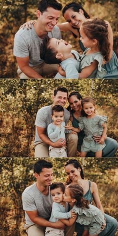 the family is posing for a photo together