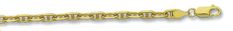 14K Gold 4.0 mm Anchor chain measuring 16 inches in length; features lobster clasp. Made in Italy.