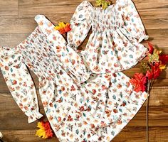 Beautiful fall dresses for mommy and me. this dresses for mon and Daughter. These fall dresses for mon and daugther is perfect for day and also for night so you can use them in multiple occasions especially for thanksgiving I T E M ~D E T A I L S Size: XS-XL size for girl 6 months, 12/18M,2T,3T,4T,5/6T,7/8T Color:floral fall Material: cotton COMPOSITION * 100% cotton CARE INSTRUCTIONS * Machine wash up to 40 / 104F gentle cycle * Iron inside out at medium high * Do not bleach * Do not tumble dry Cute White Dresses For Fall, Cute White Fall Dresses, Dress For Thanksgiving, Beautiful Fall Dresses, Mother Daughter Dresses, Mommy And Me Matching Outfits, Thanksgiving Dressing, Dresses For Fall, Mother Daughter Dresses Matching