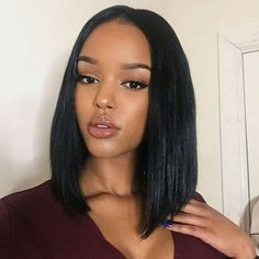 25% OFF on Brazillian Lace Front Bob Wig - True Glory Hair Black Hair Types, Haircut Bob, Hairstyles Bob, Natural African American Hairstyles, Styles Hairstyles, Change Hair, Semi Permanent Hair Color