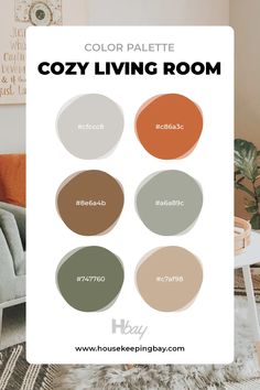 the color palette for cozy living room