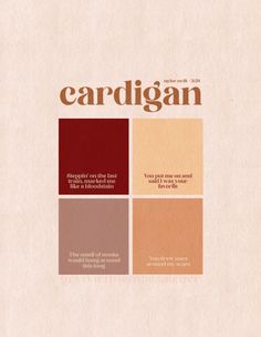 the cover of cardigan magazine showing different shades of red, brown and beiges