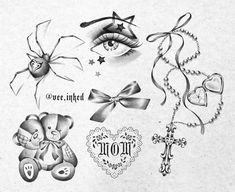 an old school tattoo design with various items