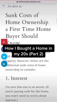 an iphone screen with the text how i bought a home in my 20s part 2