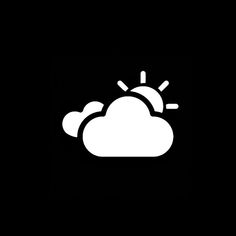 a black background with a white cloud and sun in the sky on top of it