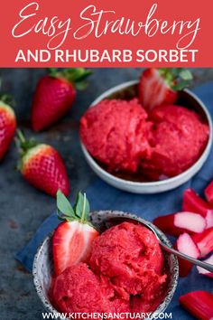 easy strawberry and rhubarb sorbet recipe