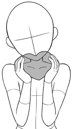 a drawing of a person covering their face