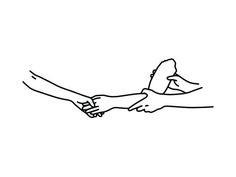 two hands holding each other in black and white