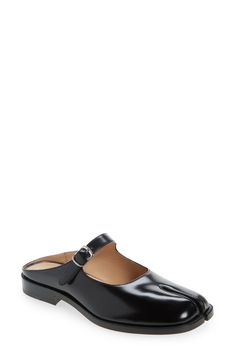 Maison Margiela Tabi Mary Jane Mule (Women) | Nordstrom Classic Pointed Toe Mules With Buckle Closure, Classic Mules With Single Toe Strap And Removable Insole, Classic Mules With Single Toe Strap, Modern Mules With Tang Buckle And Round Toe, Classic Mules With Heel Loop And Single Toe Strap, Formal Pointed Toe Clogs With Rubber Sole, Elegant Closed Toe Clogs With Buckle Closure, Classic Clogs With Leather Sole And Pointed Toe, Classic Closed Toe Mules With Heel Loop