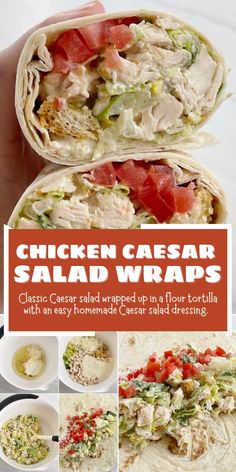 chicken caesar salad wraps are an easy and healthy lunch idea for the whole family to enjoy