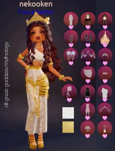 the doll has many different outfits and hair colors