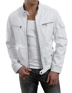 Mens Leather Jacket Motorcycle, White Motorcycle, Distressed Leather Jacket, Lambskin Jacket, White Leather Jacket, Lambskin Leather Jacket, Men's Leather Jacket, Real Leather Jacket, Team Members