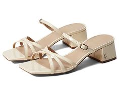 Sam Edelman Rachelle Cream Open Toe Sandals With Buckle Closure, Classic Buckle Closure Sandals For Spring, Formal Open Toe Mules With Buckle Closure, Cream Open Toe Sandals With Heel Loop, Cream Sandals With Single Toe Strap For Formal Occasions, Cream Single Toe Strap Sandals For Formal Occasions, Cream Formal Sandals With Single Toe Strap, Formal Cream Sandals With Single Toe Strap, Trendy Womens Shoes