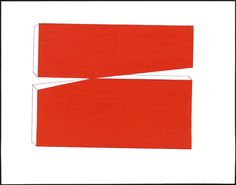 two red rectangles on white paper with black border