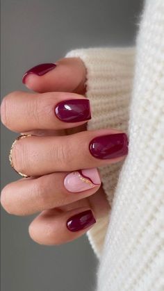 Burgundy Acrylic Nails, Kutek Disney, Milky Nails, October Nails, Nagel Tips, Christmas Gel Nails, Simple Gel Nails, Smink Inspiration, Makijaż Smokey Eye