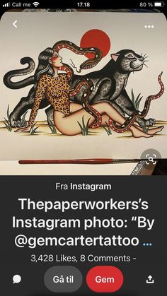 the instagramr is showing an image of two cats and one cat on it's back