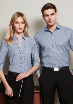 Formal Shirts Women Fashion, Formal Shirts Women, Formal Shirt Design, Pleated Shirt, Corporate Wear, Uniform Design, Formal Looks, Formal Shirts