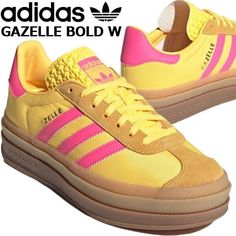 adidas Originals Gazelle Bold IG4387 Spark/Lucid Pink/Gum Women's Sneakers New * Description Condition: NEW Based on the popular 1970s sneaker, the Gazelle Bold has been revamped with a platform outsole and vivid colors, giving it a bold and exciting new look. The nylon upper adds a classic touch to the style. Originally designed as a training shoe, this timeless icon now embodies a blend of contemporary coolness and sports heritage. *Please feel free to ask us if you have any questions! It ’s all in the image, so Please be sure to check the accessories and condition before purchasing.  * Shipping Check our shipping services. * Payment *Please make a payment within 5 days after you won or purchased. * International Buyers - Please Note: Import duties, taxes and charges are not included in 1970s Sneakers, Adidas Gazelle Orange, Green And Pink Gazelle, Pink Platform Adidas Gazelle, Pink And Yellow Gazelle, Playful Pink Non-slip Sneakers, Retro Watches, Adidas Gazelle, Training Shoes