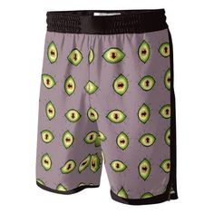 Demon Slayer Yahaba Eyes Pattern Basketball Shorts - Saiyan Stuff Eyes Pattern, Eye Pattern, Gym Shorts, Basketball Shorts, Basketball Jersey, Look Cool, Mesh Fabric, Jersey Shorts, Demon Slayer