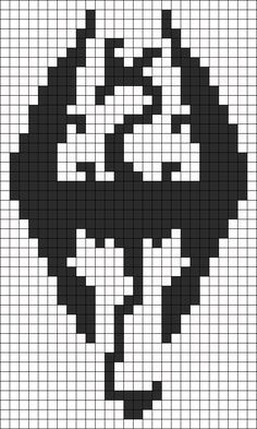 a black and white cross stitched pattern with an image of a flower in the middle