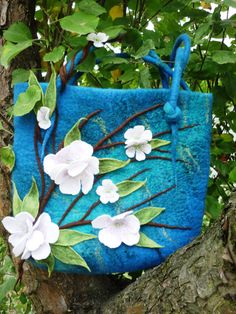 Shoulder bag felt bag hand made felted purse by ViktoriyaSK Handmade Blue Bags For Crafting, Blue Handmade Bags As Gifts, Handmade Blue Bags As Gifts, Handmade Blue Bag For Gift, Handmade Blue Bags For Gifts, Blue Shoulder Bag For Gift, Handmade Felt Bag For Daily Use, Rectangular Felt Bags As Gifts, Rectangular Felt Bags For Gifts