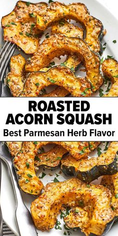 Roasted acorn squash parmesan herb Acorn Squash Recipes Healthy, Healthy Squash Recipes, Acorn Squash Soup, Roasted Acorn Squash, Acorn Squash Recipes, Easy Lunch Ideas, Acorn Squash