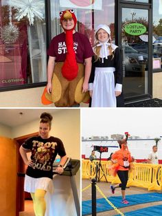 some people are dressed up in costumes for halloween