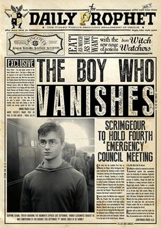 an old newspaper with the words, the boy who vanishes in black and white