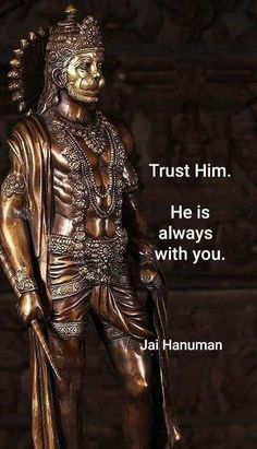 a bronze statue with a quote on it that says trust him he is always with you