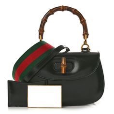 This is an authentic GUCCI Boarded Dyana Lux Calfskin Web Small Bamboo 1947 Top Handle Bag in Black. This chic bag is crafted of calfskin leather in Black. The bag has a sturdy looping bamboo top handle and a bamboo turn lock for the frontal flap. This opens to a beige fabric interior with a zipper and patch pocket. Soho Disco Bag, Bamboo Top, Small Messenger Bag, Gucci Monogram, Vintage Monogram, Chic Bags, Beige Fabric, Shopping Tote, Handle Bag