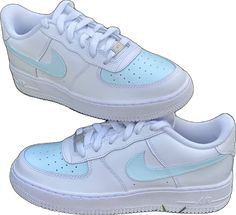 Nike Shoes Light Blue, Custom Blue Sports Sneakers, Custom Blue Sneakers For Sports, Light Blue Air Force 1, Nike Casual Custom Sneakers In Light Blue, Custom Shoes Nike Air Force Blue, Blue Custom Air Force 1, Light Blue Custom Air Force 1, Air Force 1s