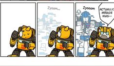 a comic strip with an image of a robot