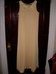 Vintage Gossard Artemis Pale Yellow Sleeveless by MyYiayiaHadThat, $35.00 Sleeveless Cream Nightgown For Wedding, Vintage Sleeveless Nightgown For Spring, Vintage Sleeveless Cream Nightgown, Vintage Cream Sleeveless Nightgown, Cream Sleeveless Nightgown With Lace Trim, Vintage Sleeveless Wedding Nightgown, Sleeveless Nightgown, Vintage Things, Women's Nightgowns