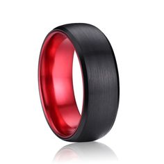 Men's Black & Red Tungsten Carbide Wedding Band Green Tungsten Ring, Tungsten Carbide Mens Rings, Halo Wedding Set, Mens Wedding Bands Tungsten, Blood Diamond, Tungsten Carbide Rings